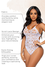 Load image into Gallery viewer, Ex-Factor Lace Bodysuit Teddy, Backless Bodysuit
