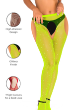 Load image into Gallery viewer, Glitter Pantyhose with Thigh Cutouts