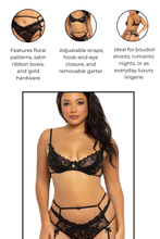 Load image into Gallery viewer, Ditsy floral bra set with satin ribbon bows