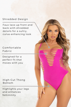 Load image into Gallery viewer, Reckless Behavior Thong Bodysuit, Racer Back Teddy