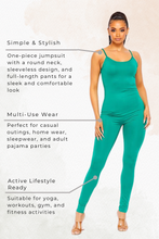 Load image into Gallery viewer, Spaghetti Strap Open Foot Jumpsuit