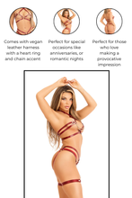 Load image into Gallery viewer, Lose Control Bra & Panty Set, Two Piece Harness Lingerie Set