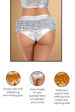 Load image into Gallery viewer, Lame ruffle back shorts