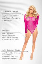 Load image into Gallery viewer, Rhinestone Long Sleeve Bodysuit