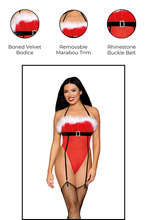 Load image into Gallery viewer, Velvet and stretch mesh Santa teddy