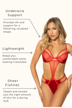 Load image into Gallery viewer, Lame and Fishnet Strappy Teddy – Bold, Alluring, and Unforgettable