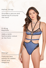 Load image into Gallery viewer, Denim Print Cutout Teddy