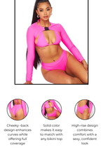 Load image into Gallery viewer, Ruched Back High-Waisted Bikini Bottom: Chic Comfort for Any Beach Day
