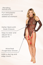 Load image into Gallery viewer, Stretch mesh halter teddy
