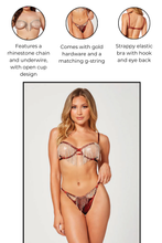 Load image into Gallery viewer, Rhinestone chain bra set, Dazzling Rhinestone Chain & Strappy Bra Set
