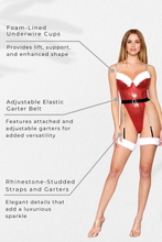 Load image into Gallery viewer, Sequined Mesh and Faux-Fur Trimmed Santa Teddy