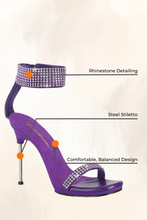 Load image into Gallery viewer, Evening Shoes With Rhinestone Ankle Cuff Slide