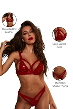 Load image into Gallery viewer, Tiara Set, Lace-Up Bra with Standout Shape Thong