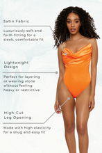 Load image into Gallery viewer, Stretch Satin Cowl Neck Teddy