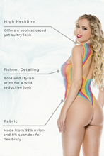 Load image into Gallery viewer, Fishnet high neckline teddy