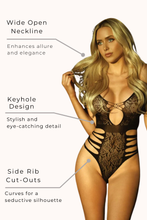 Load image into Gallery viewer, Lace Halter Neck Bodysuit with Keyhole