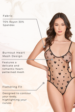 Load image into Gallery viewer, Burnout Heart Mesh Teddy
