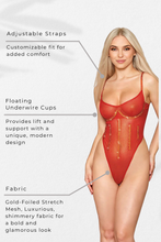 Load image into Gallery viewer, Gold-foiled Stretch Mesh Teddy