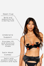 Load image into Gallery viewer, Satin open cup underwire shelf bra