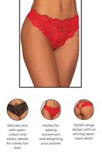 Load image into Gallery viewer, Lace tanga open-crotch panty