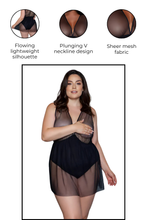 Load image into Gallery viewer, Amira Babydoll, Flowing Babydoll with Plunging Neckline