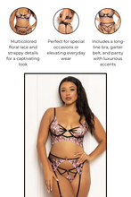 Load image into Gallery viewer, Three piece long line bra set