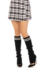Load image into Gallery viewer, Hailey Stirrup Leg Warmers, Athletic Stripe Knee High Stocking