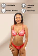 Load image into Gallery viewer, Matching Heart-Themed Lace Bra & Thong Set