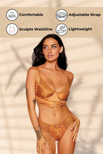 Load image into Gallery viewer, Stretch satin longline bra and G-string, Luxurious Two-Piece Set