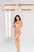 Load image into Gallery viewer, Satin Strappy Panty with Gold Hardware & Adjustable Sides – Sexy & Comfortable Lingerie