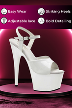 Load image into Gallery viewer, Open-Toe Ankle Strap Platform Heel Sandals-White