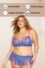 Load image into Gallery viewer, Eyelash lace and satin bra set