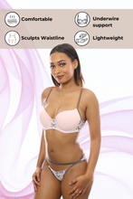 Load image into Gallery viewer, Floral & Polka Dot Matching Bra & Panty Set