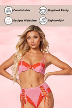 Load image into Gallery viewer, Sexy 2-Piece Lace Lingerie Set – Lace & Mesh Bra with Bow Tie Detail & Matching Boyshort Panty
