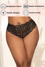 Load image into Gallery viewer, Lace tanga open-crotch panty