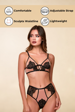 Load image into Gallery viewer, Under My Skin Bra Set, Underwire Cut Out Longline Lingerie Set