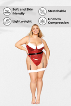 Load image into Gallery viewer, Sequined Mesh and Faux-Fur Trimmed Santa Teddy