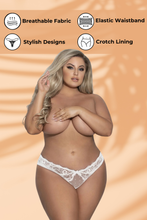 Load image into Gallery viewer, Eyelash Lace & Dot Mesh Cheeky Panty – Sexy Lingerie with Satin Ribbon Bow