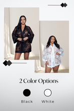 Load image into Gallery viewer, Delia Floral Lace Robe with Satin Trimming