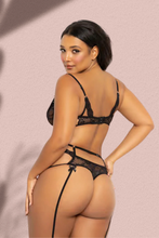 Load image into Gallery viewer, Ditsy floral bra set with satin ribbon bows