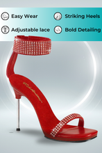 Load image into Gallery viewer, Evening Shoes With Rhinestone Ankle Cuff Slide