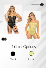 Load image into Gallery viewer, Strapless fishnet teddy