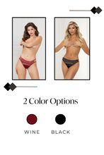 Load image into Gallery viewer, Satin & Mesh Open Crotch Panty – Lurex Lace, Keyhole Back Detail, Low-Waisted Sexy Lingerie