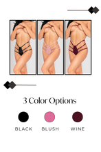 Load image into Gallery viewer, Satin Strappy Panty with Gold Hardware & Adjustable Sides – Sexy & Comfortable Lingerie