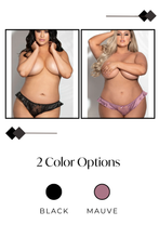 Load image into Gallery viewer, Satin & Lace Ruffle Thong – Sexy Low Rise Panty for Women