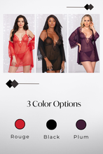 Load image into Gallery viewer, Stretch mesh chemise and robe set