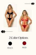 Load image into Gallery viewer, Lame and Fishnet Strappy Teddy – Bold, Alluring, and Unforgettable