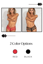 Load image into Gallery viewer, Strappy Split Crotch Thong with Front Zipper – Sexy Open Crotch Lingerie for Women