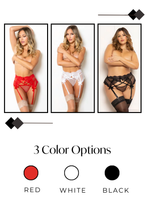 Load image into Gallery viewer, Dot mesh garter belt with g-string