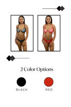 Load image into Gallery viewer, Matching Heart-Themed Lace Bra & Thong Set